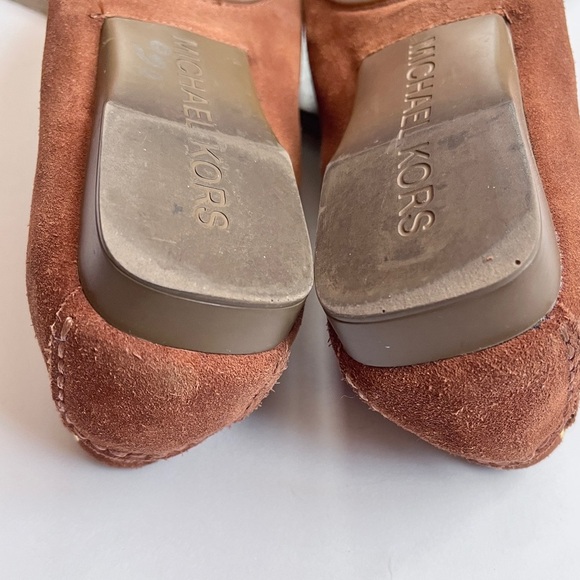 Michael Kors Amber Brown Suede Moccasin Square Toe Women’s Loafer Size 7.5 - Picture 13 of 13